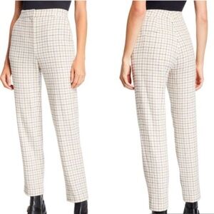 Rag & Bone Pants Women’s Sz 6 High Rise Lambswool Ivory Poppy Check Ankle Length